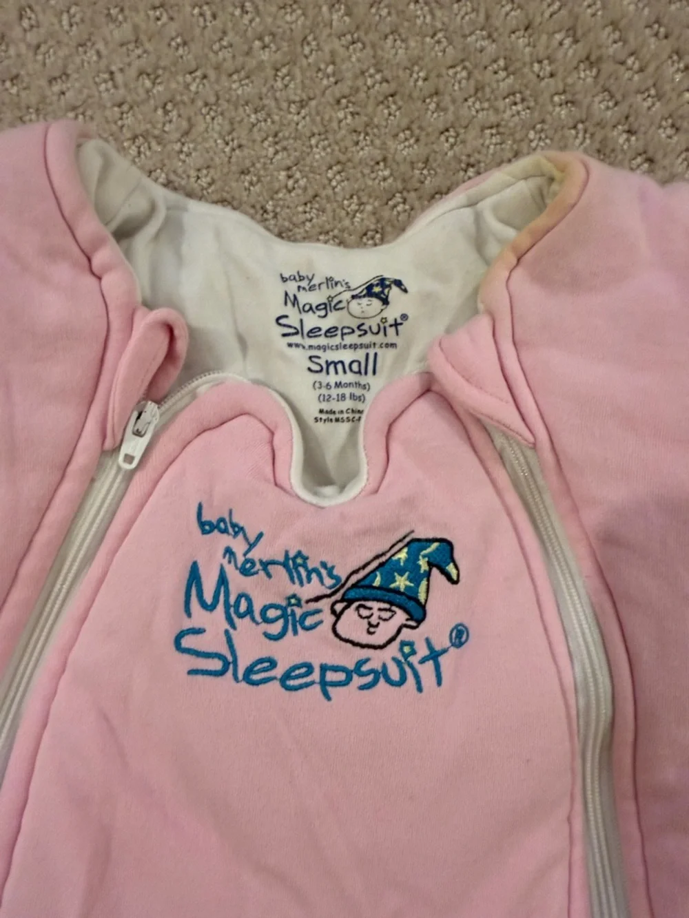 Magic Sleepsuit Baby Sleep Sack in Pink – Cozy Quilted Wearable Blanket